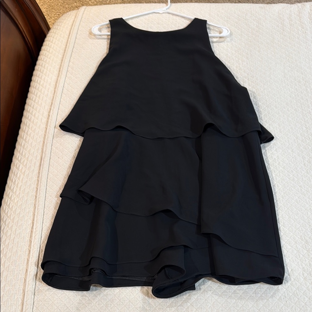 Elegant Black Layered Women’s Shorts Romper